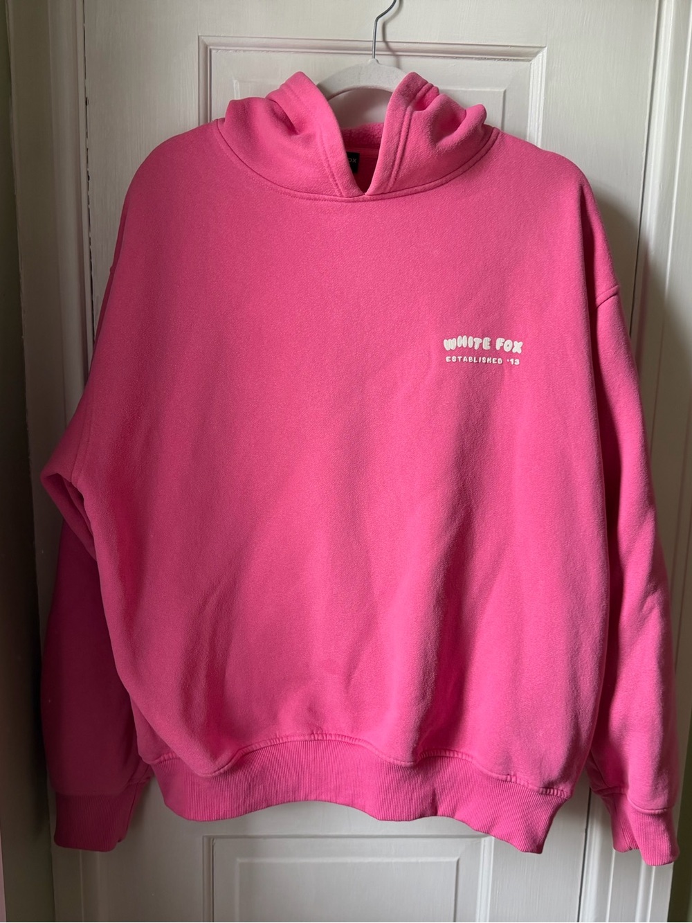 White Fox Pink Hoodie Sweatshirt Size M/L